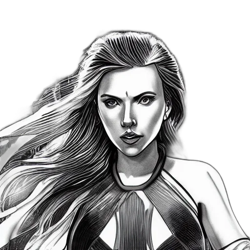 hair, comic book art, cartoon, pencil sketch, concept art, monochrome, elegant, intricate transparent PNG cut-out