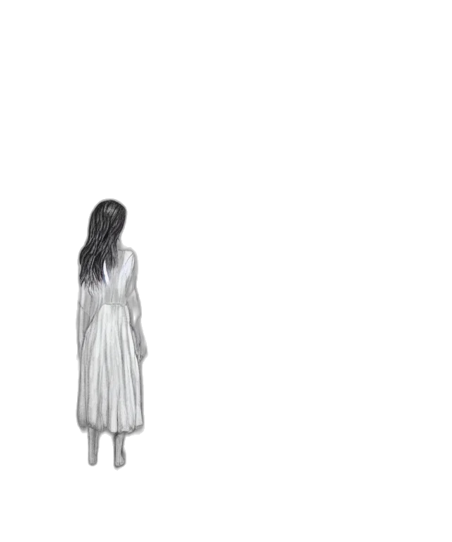 dress, hair, creature, mask transparent PNG cut-out