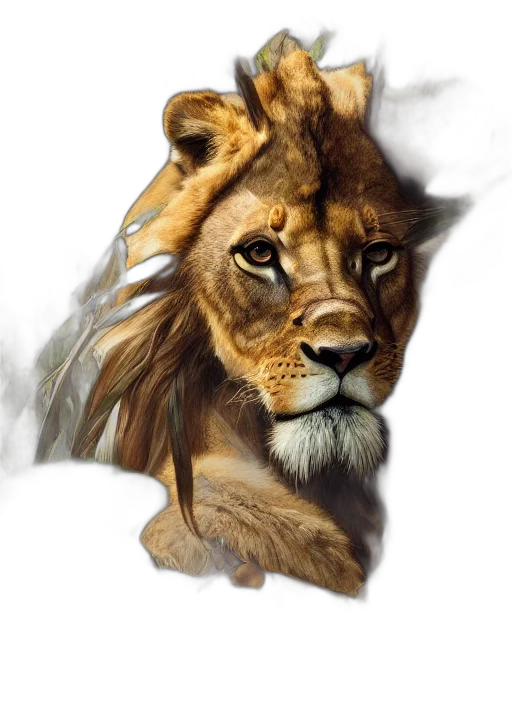 animal, crown, staff, creature, photorealistic, fantasy art, oil painting, concept art transparent PNG cut-out