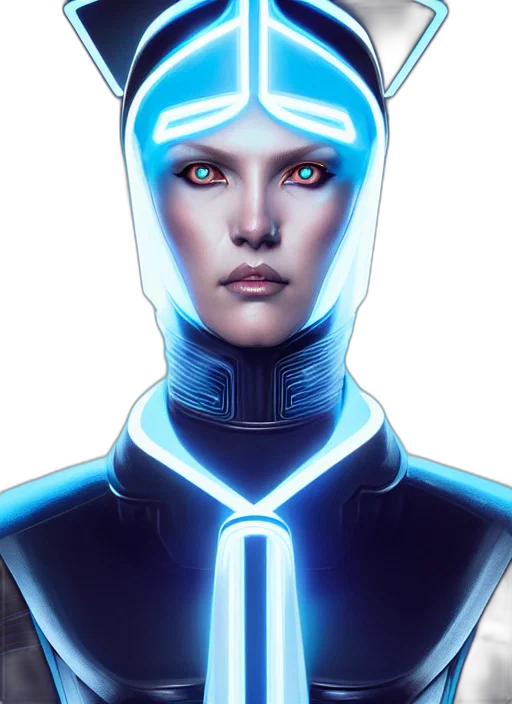 robot, face, concept art, comic book art, cyberpunk, 3d render, neon lights, outer space transparent PNG cut-out