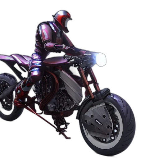 cyberpunk, 3d render, concept art, photorealistic, sci, flying, motorcycle, future transparent PNG cut-out