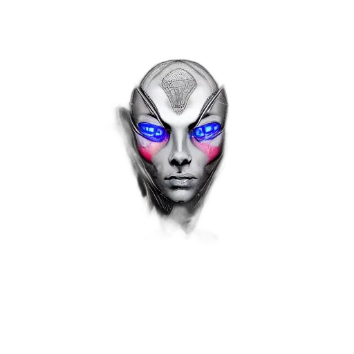 mask, face, robot, creature, fantasy art, concept art, comic book art, pixel art transparent PNG cut-out