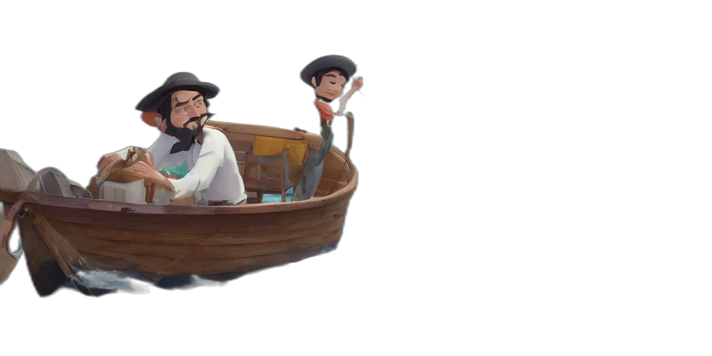 hat, 3d render, concept art, cartoon, fantasy art, underwater, wholesome, animation transparent PNG cut-out