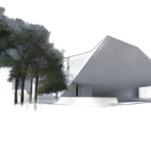 building, 3d render, concept art, photorealistic, minimalist, architecture, white, nature transparent PNG cut-out