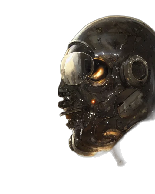 mask, face, robot, concept art, 3d render, photorealistic, outer space, masked transparent PNG cut-out
