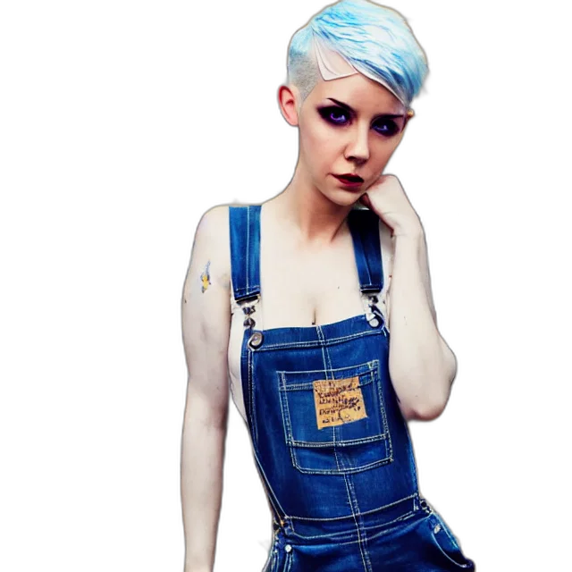 dress, jacket, robot, photorealistic, cyberpunk, cartoon, concept art, blue transparent PNG cut-out