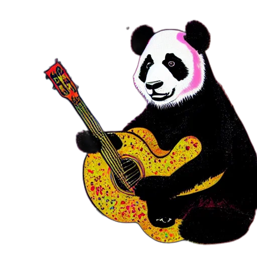 animal, cartoon, photorealistic, pixel art, concept art, colorful, illustration, panda transparent PNG cut-out
