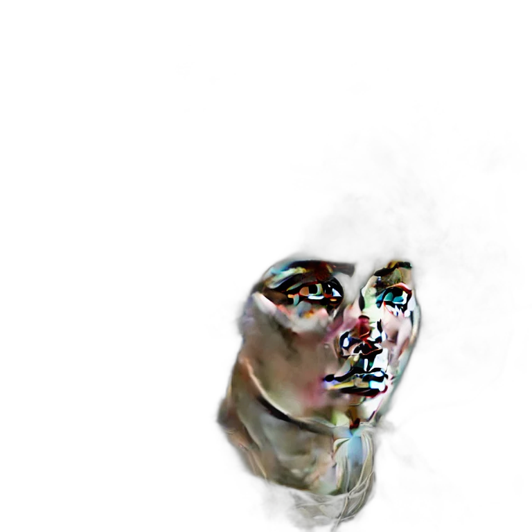 face, mask, robot, creature, photorealistic, 3d render, concept art, vaporwave transparent PNG cut-out