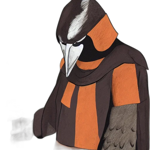 jacket, mask, staff, concept art, fantasy art, 3d render, photorealistic, dark transparent PNG cut-out