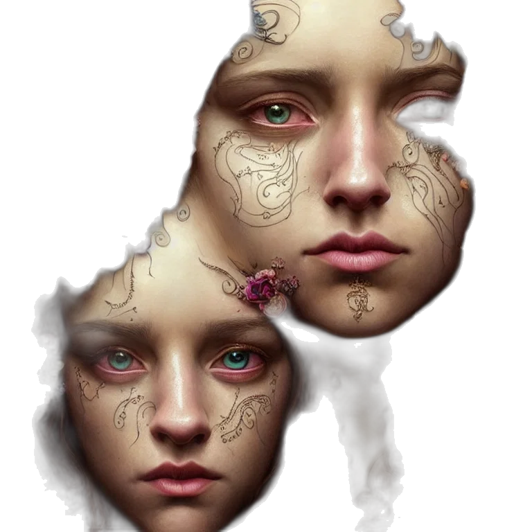 face, mask, crown, concept art transparent PNG cut-out