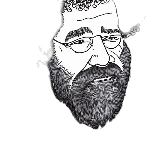 crown, face, cartoon, pencil sketch, photorealistic, comic book art, bob, ross transparent PNG cut-out