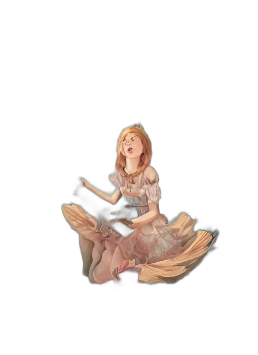 dress, creature, hair, face transparent PNG cut-out
