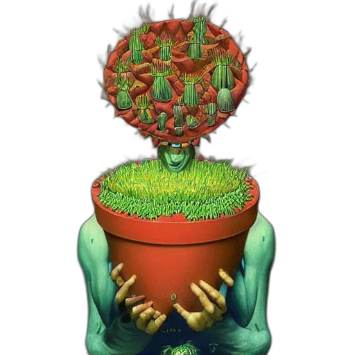 crown, creature, flower, face transparent PNG cut-out