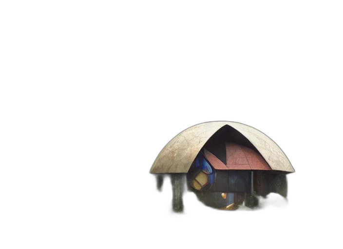 umbrella, hat, building, furniture, 3d render, concept art, pixel art, photorealistic transparent PNG cut-out