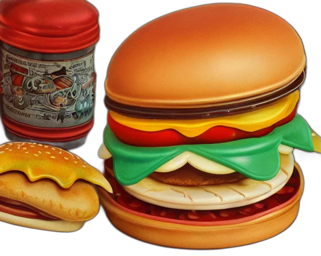 food, 3d render, closeup, tin transparent PNG cut-out
