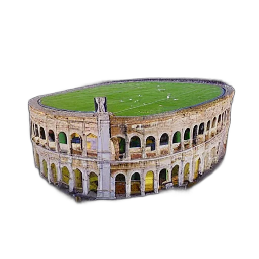 building, furniture, crown, hat, 3d render, photorealistic, coliseum, made transparent PNG cut-out