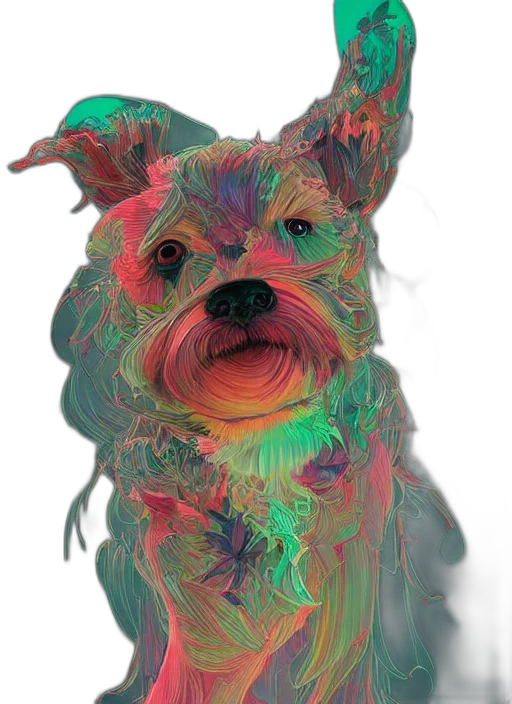 animal, creature, face, dragon, photorealistic, watercolor, vaporwave, 3d render transparent PNG cut-out