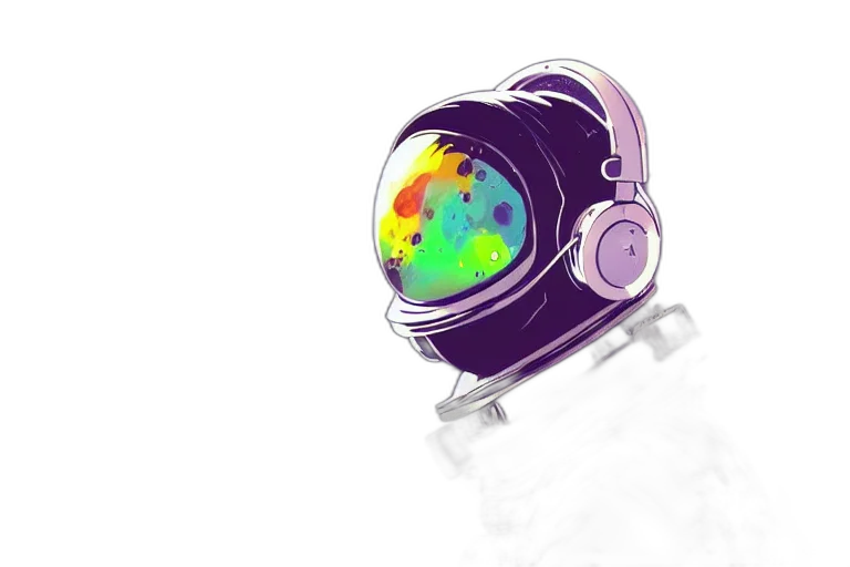 jewelry, mask, robot, crown, concept art, 3d render, pixel art, vaporwave transparent PNG cut-out