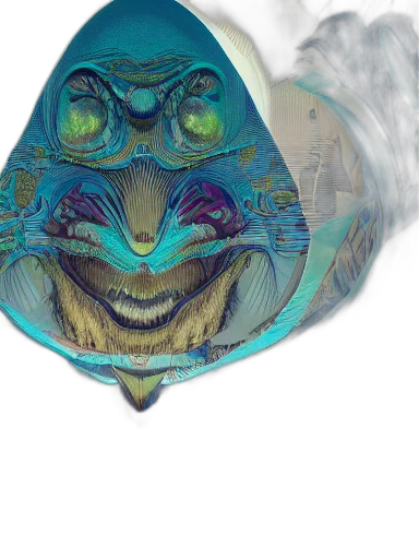 mask, umbrella, face, hat, concept art, fantasy art, vaporwave, 3d render transparent PNG cut-out