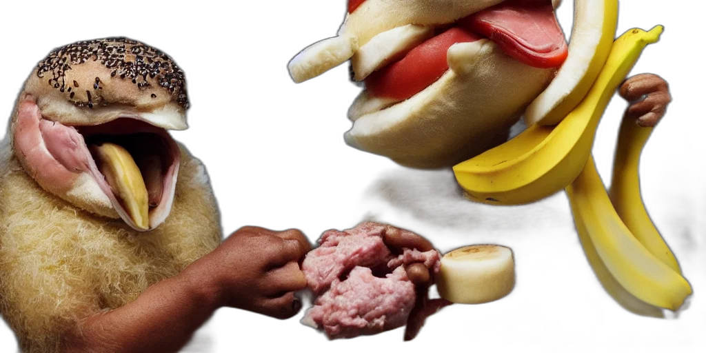 food, bird, teeth, hamburgers, eating, banana transparent PNG cut-out
