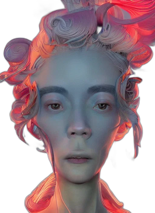 face, mask, robot, creature, 3d render, concept art, photorealistic, vaporwave transparent PNG cut-out