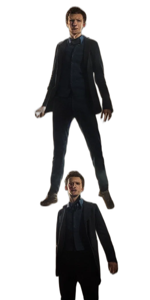 staff, jacket, creature, robot, concept art, 3d render, tom, holland transparent PNG cut-out
