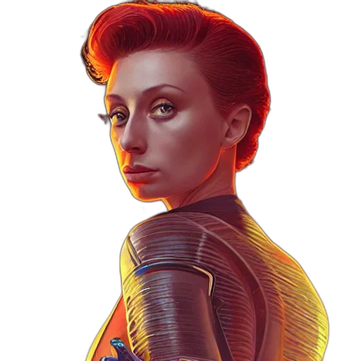 robot, jacket, face, comic book art transparent PNG cut-out