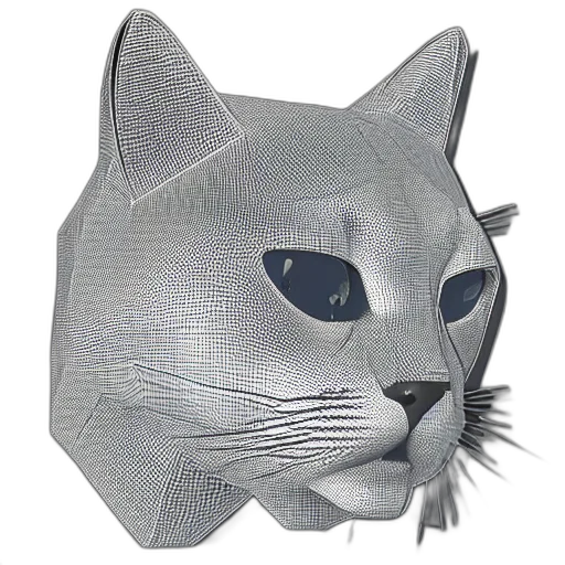 mask, hat, animal, robot, 3d render, photorealistic, vaporwave, cat transparent PNG cut-out