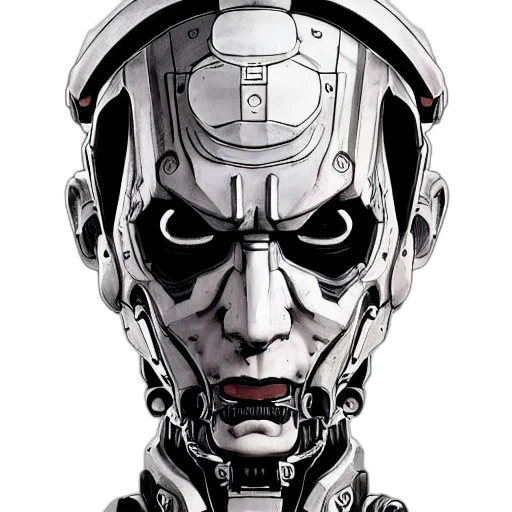 robot, face, mask, cyberpunk transparent PNG cut-out