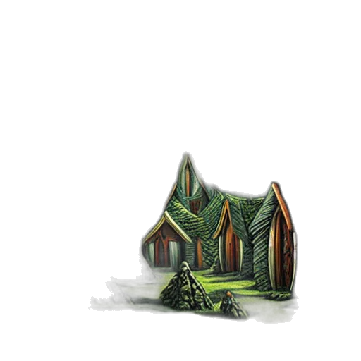 tree, building, furniture, hat transparent PNG cut-out