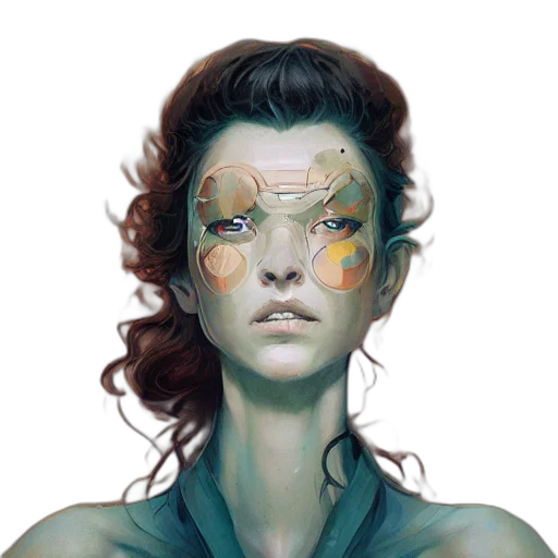face, robot, mask, cyberpunk transparent PNG cut-out
