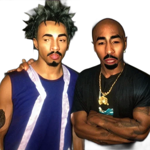 photorealistic, cartoon, concept art, pac, vegeta, hanging, out transparent PNG cut-out