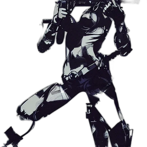 robot, weapon, staff, mask transparent PNG cut-out