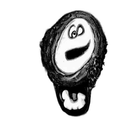 face, hair, creature, mask, concept art, pencil sketch, cartoon, 3d render transparent PNG cut-out