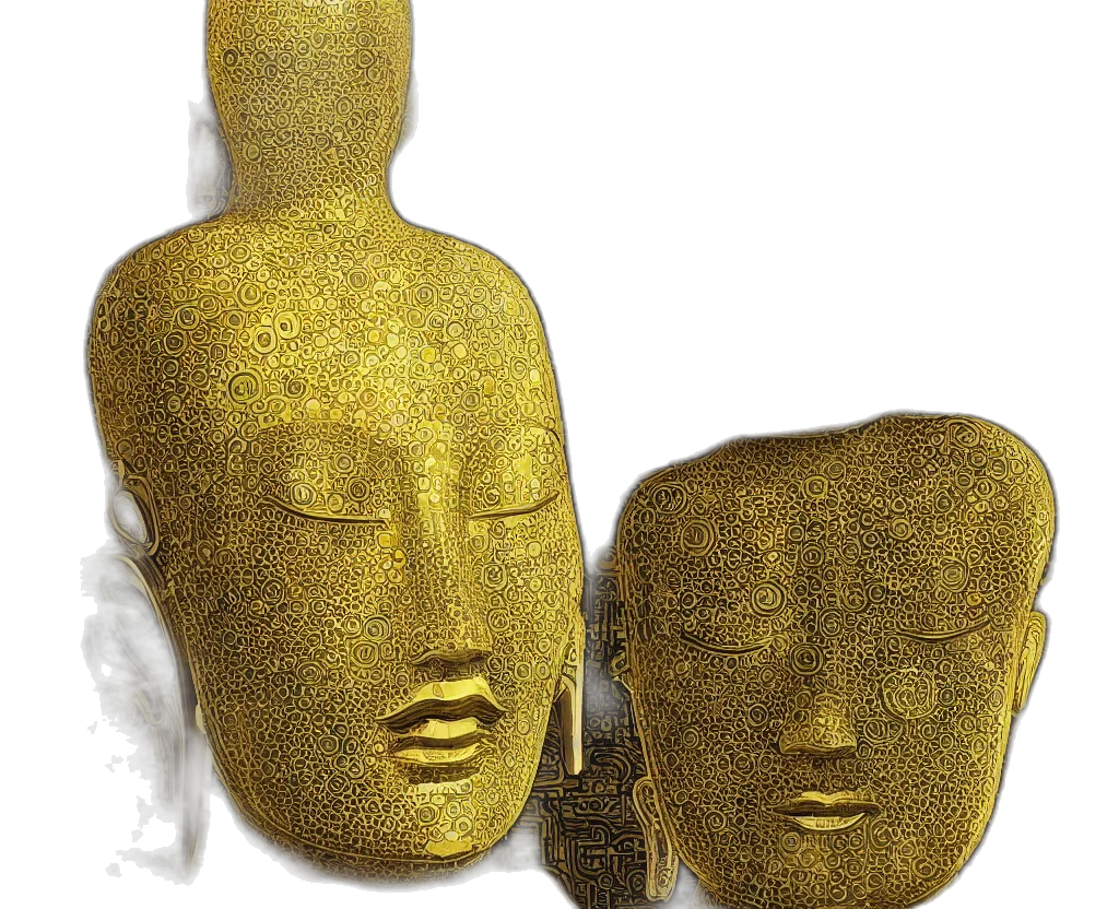 jewelry, mask, crown, face, 3d render, photorealistic, golden, victo transparent PNG cut-out