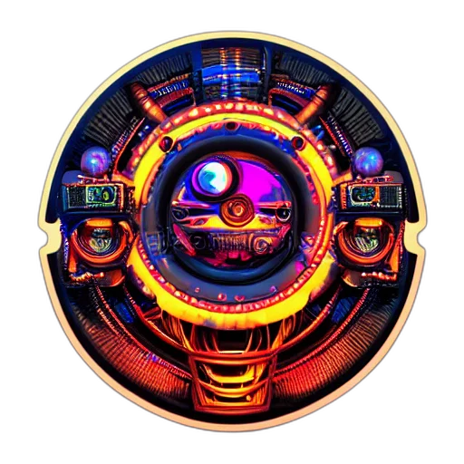 robot, mask, face, staff, cyberpunk, concept art, 3d render, pixel art transparent PNG cut-out