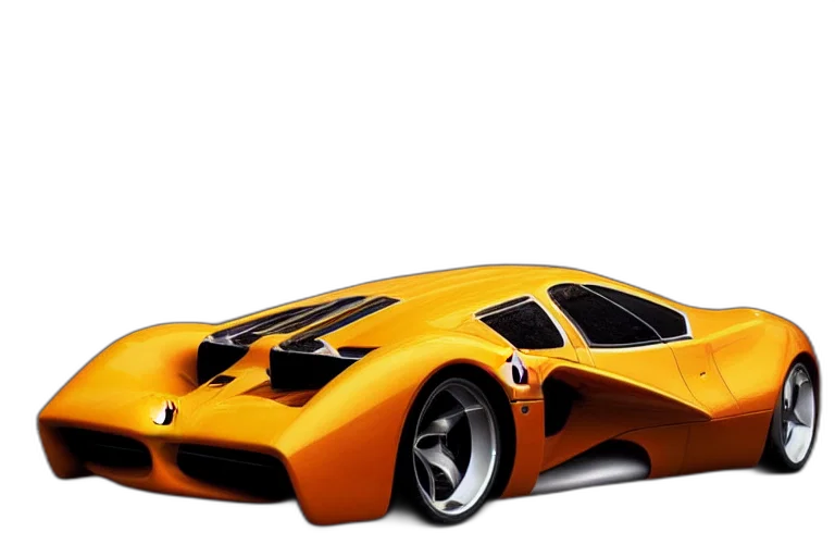car, weapon, 3d render, photorealistic, concept art, fantasy art, golden, retro transparent PNG cut-out