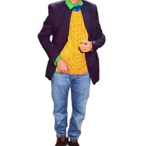 jacket, staff, hat, cartoon, pixel art, 3d render, concept art, neon transparent PNG cut-out
