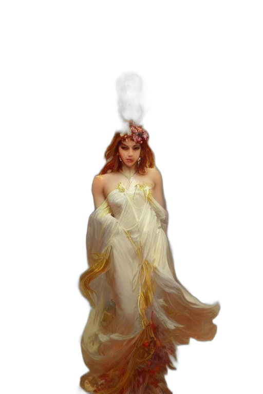 dress, crown, jewelry, concept art, fantasy art, pixel art, oil painting, fire transparent PNG cut-out