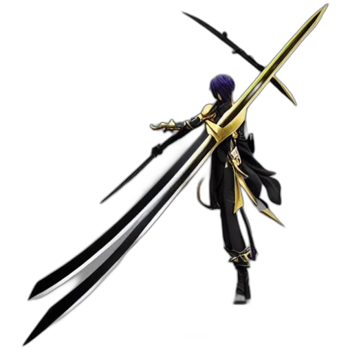 sword, weapon, staff, concept art, 3d render, fantasy art, pixel art, dark transparent PNG cut-out