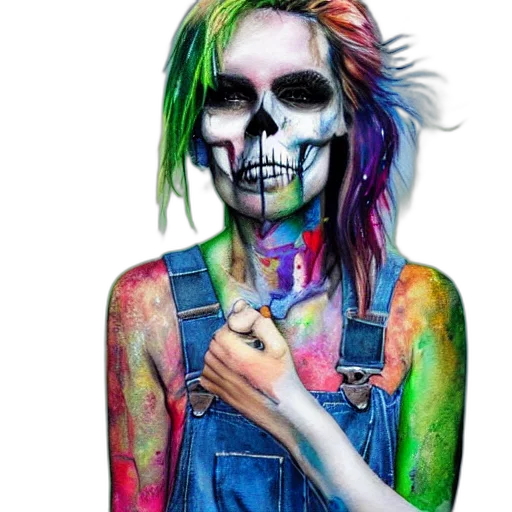 mask, face, jewelry, jacket, photorealistic, watercolor, cyberpunk, concept art transparent PNG cut-out