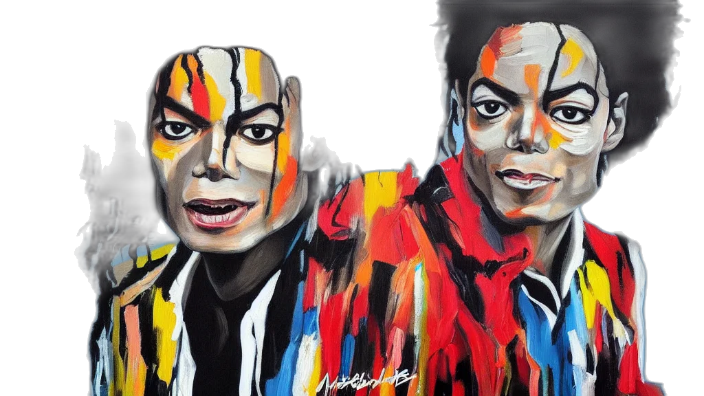 photorealistic, watercolor, oil painting, concept art, michael, jackson, original, artwork transparent PNG cut-out
