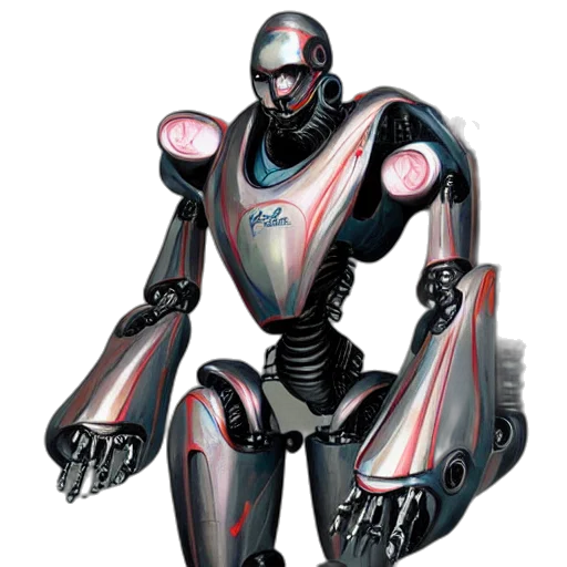 robot, concept art, 3d render, cyberpunk transparent PNG cut-out