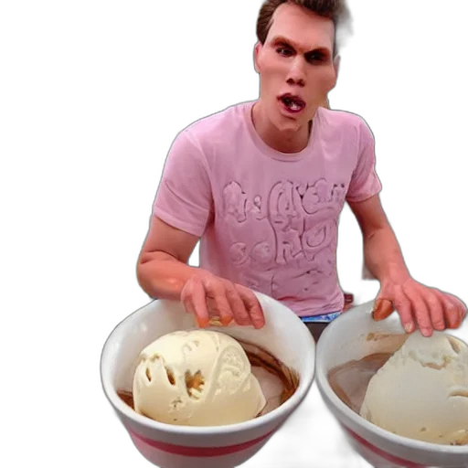 food, 3d render, jerma, made, out, ice, cream, high transparent PNG cut-out