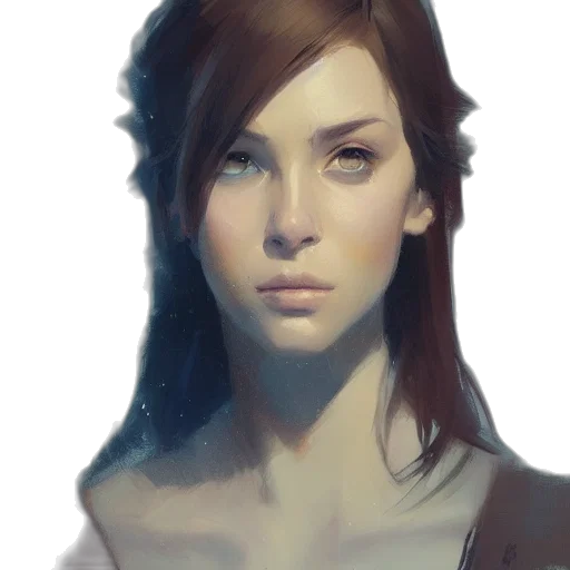 face, concept art, photorealistic, fantasy art, oil painting, blue, dark, pastel transparent PNG cut-out