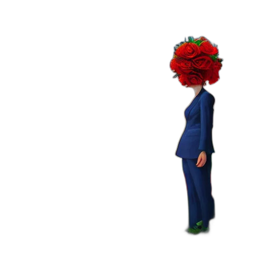flower, dress, crown, hat, pixel art, 3d render, concept art, photorealistic transparent PNG cut-out