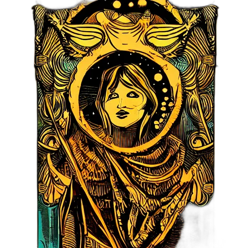 dress, staff, jewelry, mask, fantasy art, comic book art, concept art, pixel art transparent PNG cut-out