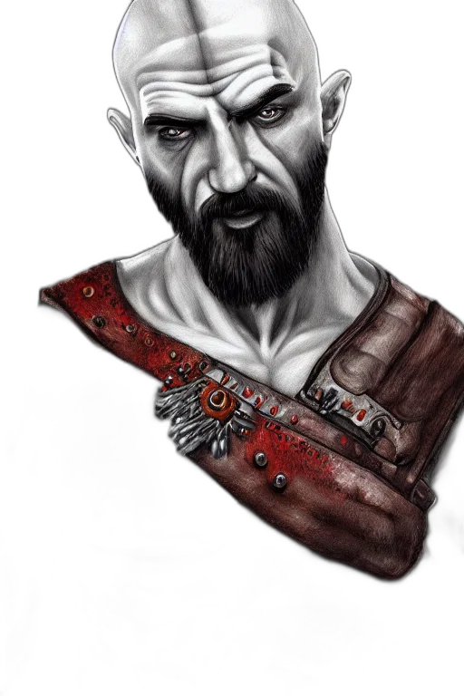 face, sword, weapon, fantasy art, concept art, photorealistic, comic book art, red transparent PNG cut-out