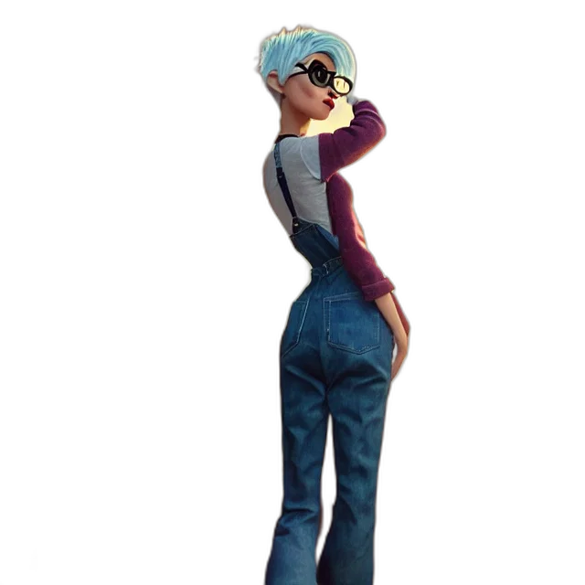 staff, jacket, robot, 3d render, concept art, vaporwave, photorealistic, blue transparent PNG cut-out