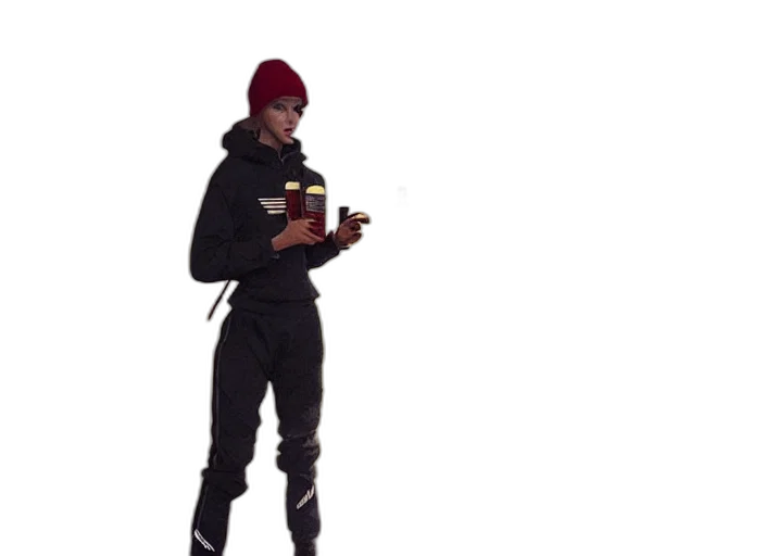 jacket, hat, staff, food transparent PNG cut-out